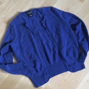 REAL cashmere indigo Lord & Taylor cardigan